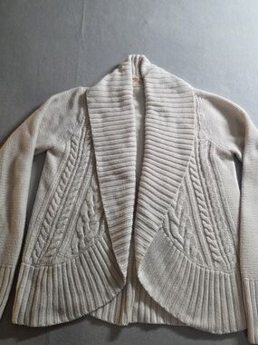 Mossimo Supply Co. Cream Cable Knit Shawl Collar Cardigan
